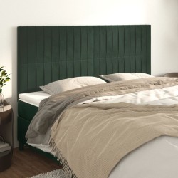 vidaXL Kopfteile 4 Stk. Dunkelgrün 80x5x78/88 cm Samt
