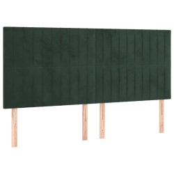 vidaXL Kopfteile 4 Stk. Dunkelgrün 80x5x78/88 cm Samt