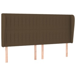 vidaXL Kopfteil mit Ohren Dunkelbraun 163x23x118/128 cm Stoff