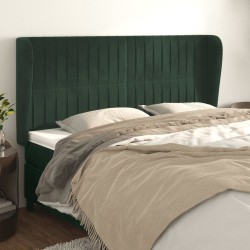 vidaXL Kopfteil mit Ohren Dunkelgrün 183x23x118/128 cm Samt