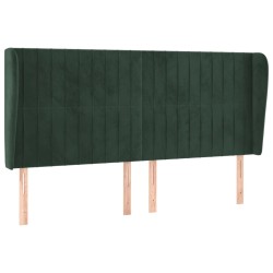 vidaXL Kopfteil mit Ohren Dunkelgrün 183x23x118/128 cm Samt
