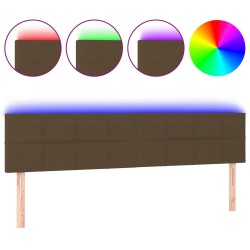 vidaXL LED Kopfteil Dunkelbraun 160x5x78/88 cm Stoff