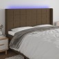vidaXL LED Kopfteil Dunkelbraun 163x16x118/128 cm Stoff vidaXL LED Kopfteil Dunkelbraun 163x16x118/128 cm Stoff