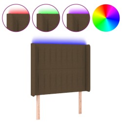 vidaXL LED Kopfteil Dunkelbraun 83x16x118/128 cm Stoff