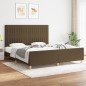 vidaXL Bettgestell mit Kopfteil Dunkelbraun 180x200 cm Stoff vidaXL Bettgestell mit Kopfteil Dunkelbraun 180x200 cm Stoff