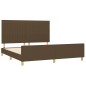 vidaXL Bettgestell mit Kopfteil Dunkelbraun 180x200 cm Stoff vidaXL Bettgestell mit Kopfteil Dunkelbraun 180x200 cm Stoff