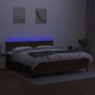 vidaXL Boxspringbett mit Matratze & LED Dunkelbraun 180x200 cm Stoff vidaXL Boxspringbett mit Matratze & LED Dunkelbraun 180x200 cm Stoff