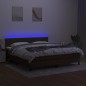 vidaXL Boxspringbett mit Matratze & LED Dunkelbraun 160x200 cm Stoff vidaXL Boxspringbett mit Matratze & LED Dunkelbraun 160x200 cm Stoff