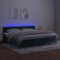 vidaXL Boxspringbett mit Matratze & LED Dunkelgrün 200x200 cm Samt vidaXL Boxspringbett mit Matratze & LED Dunkelgrün 200x200 cm Samt