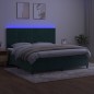 vidaXL Boxspringbett mit Matratze & LED Dunkelgrün 200x200 cm Samt vidaXL Boxspringbett mit Matratze & LED Dunkelgrün 200x200 cm Samt