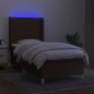 vidaXL Boxspringbett mit Matratze & LED Dunkelbraun 80x200 cm Stoff vidaXL Boxspringbett mit Matratze & LED Dunkelbraun 80x200 cm Stoff