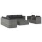 vidaXL 9-tlg. Garten-Lounge-Set mit Kissen Poly Rattan Grau vidaXL 9-tlg. Garten-Lounge-Set mit Kissen Poly Rattan Grau