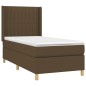 vidaXL Boxspringbett mit Matratze & LED Dunkelbraun 80x200 cm Stoff vidaXL Boxspringbett mit Matratze & LED Dunkelbraun 80x200 cm Stoff