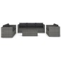 vidaXL 9-tlg. Garten-Lounge-Set mit Kissen Poly Rattan Grau vidaXL 9-tlg. Garten-Lounge-Set mit Kissen Poly Rattan Grau