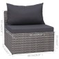 vidaXL 9-tlg. Garten-Lounge-Set mit Kissen Poly Rattan Grau vidaXL 9-tlg. Garten-Lounge-Set mit Kissen Poly Rattan Grau