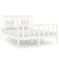 vidaXL Massivholzbett Weiß 135x190 cm vidaXL Massivholzbett Weiß 135x190 cm