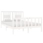 vidaXL Massivholzbett Weiß 135x190 cm vidaXL Massivholzbett Weiß 135x190 cm