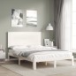 vidaXL Massivholzbett ohne Matratze Weiß 140x190 cm Kiefernholz vidaXL Massivholzbett ohne Matratze Weiß 140x190 cm Kiefernholz