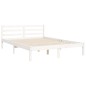 vidaXL Massivholzbett mit Kopfteil Weiß 140x200 cm vidaXL Massivholzbett mit Kopfteil Weiß 140x200 cm