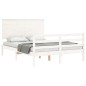 vidaXL Massivholzbett mit Kopfteil Weiß 140x190 cm vidaXL Massivholzbett mit Kopfteil Weiß 140x190 cm