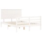 vidaXL Massivholzbett mit Kopfteil Weiß 140x190 cm vidaXL Massivholzbett mit Kopfteil Weiß 140x190 cm