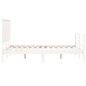 vidaXL Massivholzbett mit Kopfteil Weiß 140x190 cm vidaXL Massivholzbett mit Kopfteil Weiß 140x190 cm