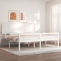 vidaXL Seniorenbett mit Kopfteil Weiß Super Kingsize Massivholz vidaXL Seniorenbett mit Kopfteil Weiß Super Kingsize Massivholz