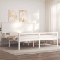 vidaXL Seniorenbett mit Kopfteil Weiß Super Kingsize Massivholz vidaXL Seniorenbett mit Kopfteil Weiß Super Kingsize Massivholz