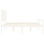 vidaXL Seniorenbett mit Kopfteil Weiß Super Kingsize Massivholz vidaXL Seniorenbett mit Kopfteil Weiß Super Kingsize Massivholz