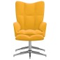 vidaXL Relaxsessel mit Hocker Senfgelb Samt vidaXL Relaxsessel mit Hocker Senfgelb Samt