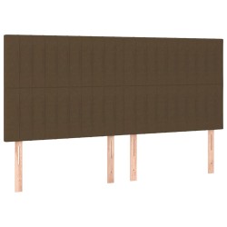 vidaXL Kopfteile 4 Stk. Dunkelbraun 100x5x78/88 cm Stoff