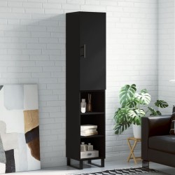 Highboard Schwarz 34,5x34x180 cm Holzwerkstoff