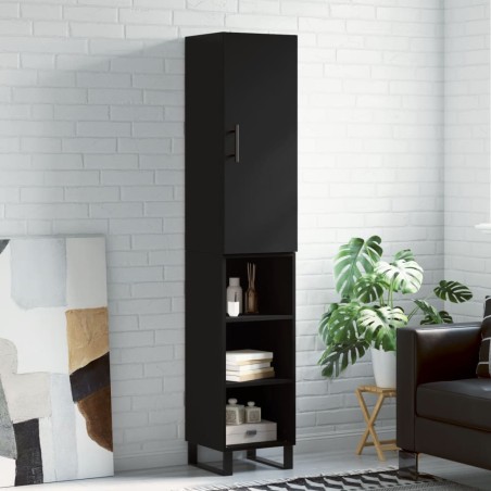 Highboard Schwarz 34,5x34x180 cm Holzwerkstoff