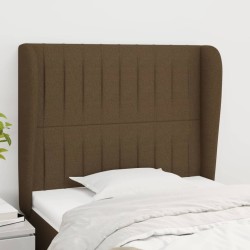 vidaXL Kopfteil mit Ohren Dunkelbraun 83x23x118/128 cm Stoff