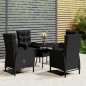 vidaXL 5-tlg. Garten-Bistro-Set Poly Rattan Schwarz vidaXL 5-tlg. Garten-Bistro-Set Poly Rattan Schwarz