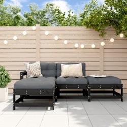 vidaXL 4-tlg. Garten-Lounge-Set Schwarz Massivholz Kiefer