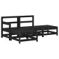 vidaXL 4-tlg. Garten-Lounge-Set Schwarz Massivholz Kiefer