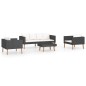 vidaXL 4-tlg. Garten-Lounge-Set mit Auflagen Poly Rattan Schwarz vidaXL 4-tlg. Garten-Lounge-Set mit Auflagen Poly Rattan Schwarz