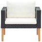 vidaXL 4-tlg. Garten-Lounge-Set mit Auflagen Poly Rattan Schwarz vidaXL 4-tlg. Garten-Lounge-Set mit Auflagen Poly Rattan Schwarz