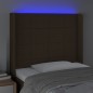 vidaXL LED Kopfteil Dunkelbraun 83x16x118/128 cm Stoff