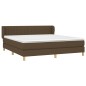 vidaXL Boxspringbett mit Matratze Dunkelbraun 180x200 cm Stoff vidaXL Boxspringbett mit Matratze Dunkelbraun 180x200 cm Stoff