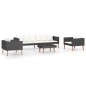 vidaXL 4-tlg. Garten-Lounge-Set mit Auflagen Poly Rattan Schwarz vidaXL 4-tlg. Garten-Lounge-Set mit Auflagen Poly Rattan Schwarz