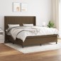 vidaXL Boxspringbett mit Matratze Dunkelbraun 180x200 cm Stoff vidaXL Boxspringbett mit Matratze Dunkelbraun 180x200 cm Stoff