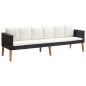 vidaXL 4-tlg. Garten-Lounge-Set mit Auflagen Poly Rattan Schwarz vidaXL 4-tlg. Garten-Lounge-Set mit Auflagen Poly Rattan Schwarz