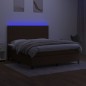 vidaXL Boxspringbett mit Matratze & LED Dunkelbraun 180x200 cm Stoff vidaXL Boxspringbett mit Matratze & LED Dunkelbraun 180x200 cm Stoff