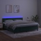 vidaXL Boxspringbett mit Matratze & LED Dunkelgrün 160x200 cm Samt vidaXL Boxspringbett mit Matratze & LED Dunkelgrün 160x200 cm Samt