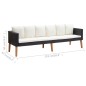 vidaXL 4-tlg. Garten-Lounge-Set mit Auflagen Poly Rattan Schwarz vidaXL 4-tlg. Garten-Lounge-Set mit Auflagen Poly Rattan Schwarz