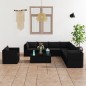 10-tlg. Garten-Lounge-Set mit Kissen Poly Rattan Schwarz 10-tlg. Garten-Lounge-Set mit Kissen Poly Rattan Schwarz