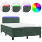 vidaXL Boxspringbett mit Matratze & LED Dunkelgrün 120x200 cm Samt vidaXL Boxspringbett mit Matratze & LED Dunkelgrün 120x200 cm Samt