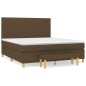 vidaXL Boxspringbett mit Matratze Dunkelbraun 180x200 cm Stoff vidaXL Boxspringbett mit Matratze Dunkelbraun 180x200 cm Stoff